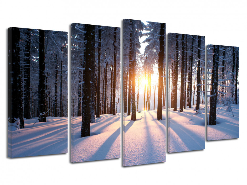 Tableau photo paysage LEVER DE SOLEIL SOUS LA NEIGE