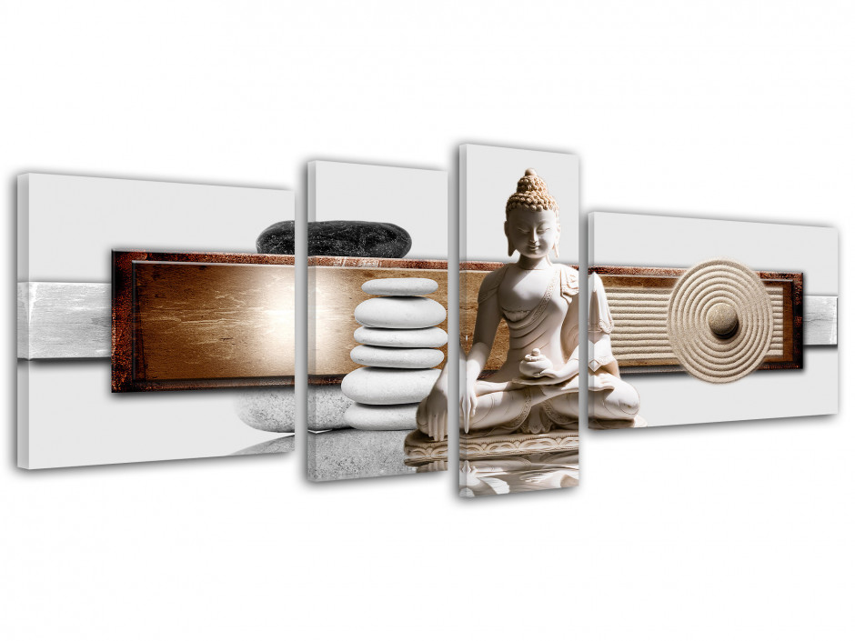 Tableau deco Bouddha 4 panneaux