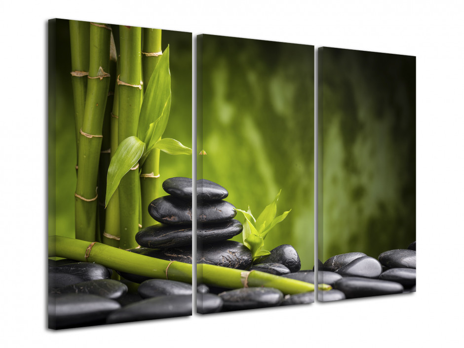 Tableau deco Zen Galets et Bambou