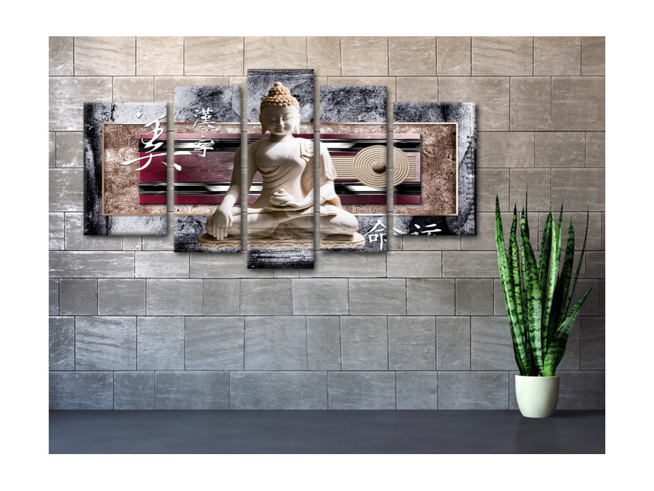 Tableau Aluminium ambiance zen déco bouddha et fleurs sur Declina