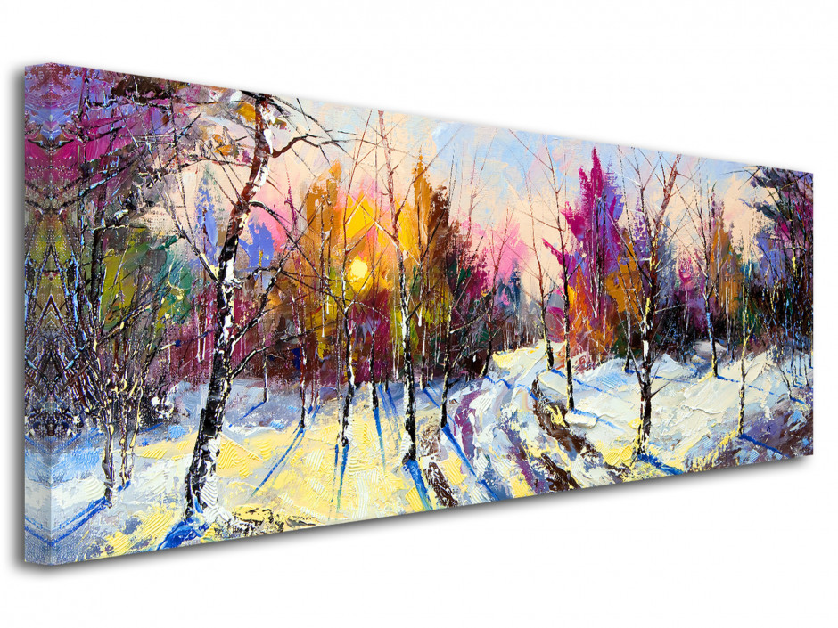 Tableau peinture panoramique PAYSAGE DE FORET