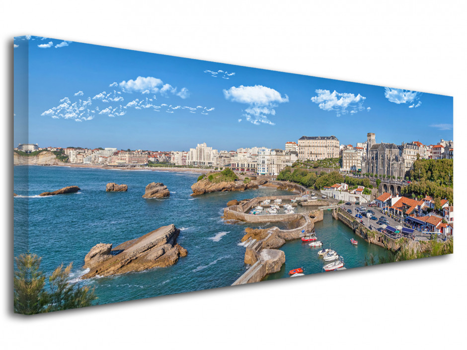 Cadre toile imprimée paysage de Biarritz - Vente de tableau