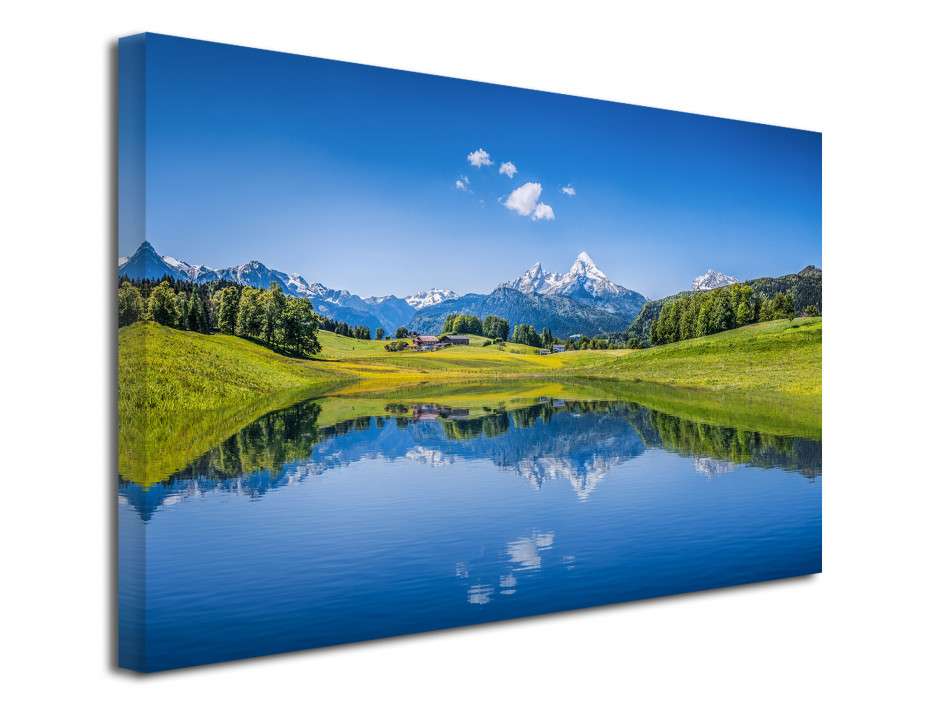 Tableau déco paysage LAC DANS LES ALPES