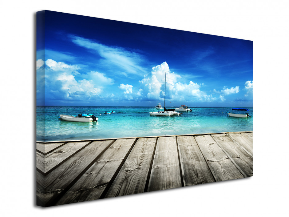 Tableau toile deco BATEAUX SUR LES CARAIBES