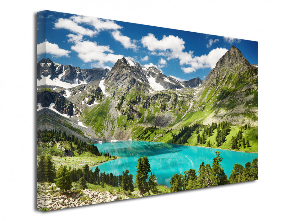 Tableau toile photo LAC ET MONTAGNE