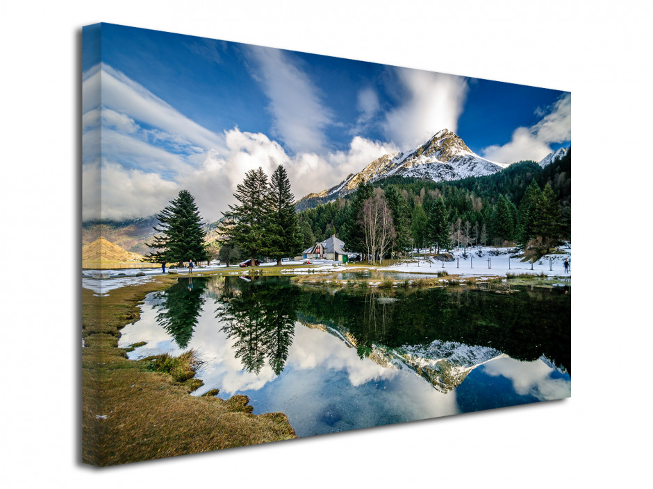 Tableau toile paysage REFLET SUR LE LAC D'ESTAING