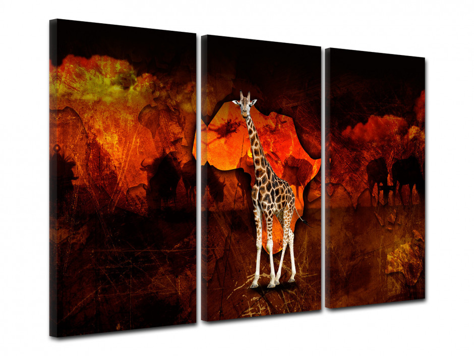 Tableau deco design Africain Girafe