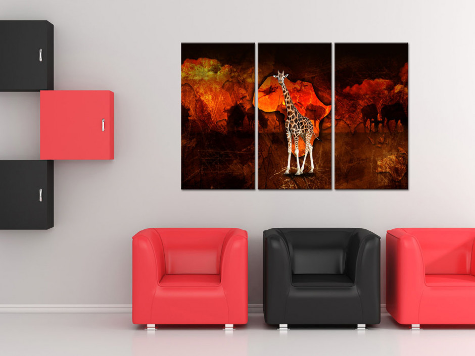 Tableau deco design Africain Girafe