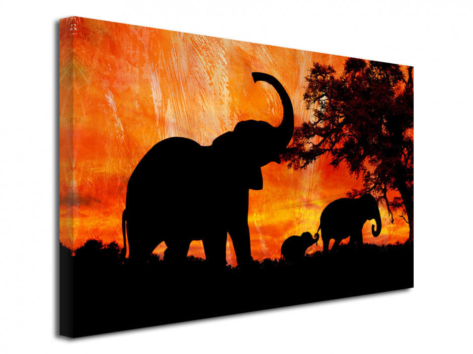 Tableau Paysages Africain Les Eléphants