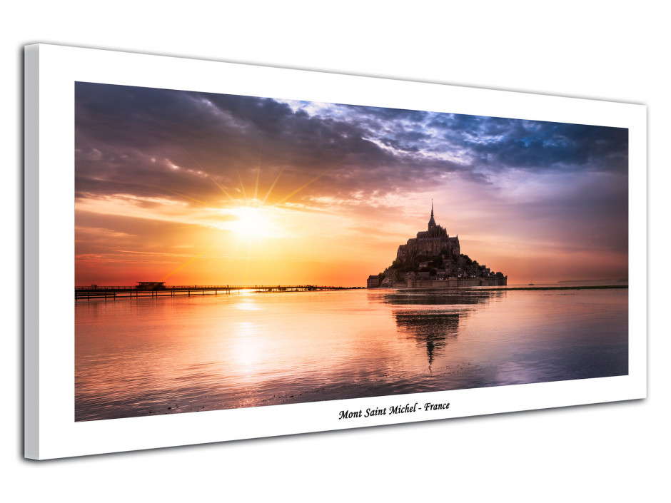 Tableau photo Coucher de Soleil sur le Mont Saint Michel