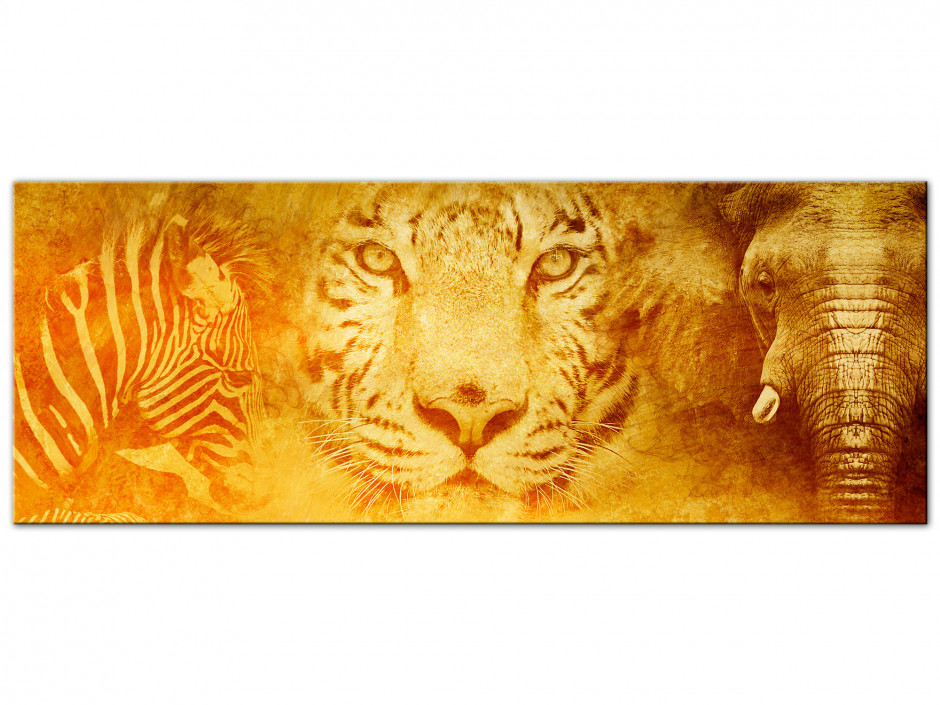 Tableau aluminium deco animaux PANORAMA SAVANE