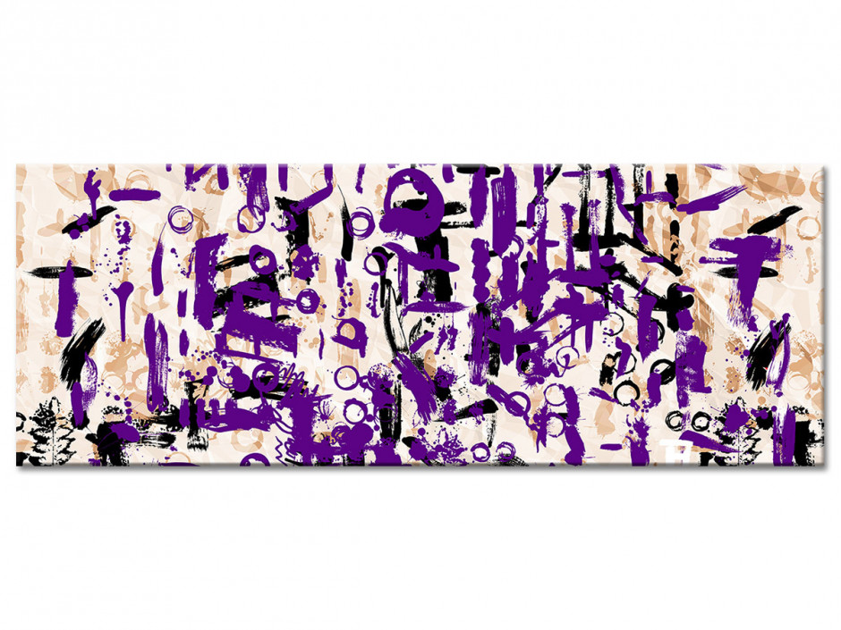 Tableau aluminium art moderne déco SYMBOLES VIOLETS