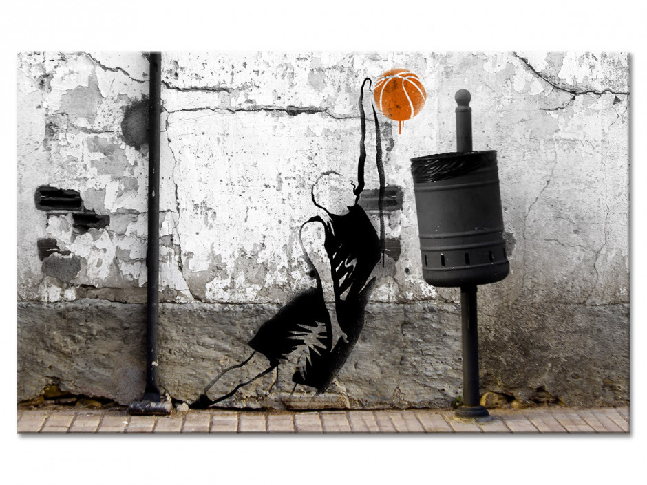 Tableau aluminium déco STREET ART BASKETTEUR