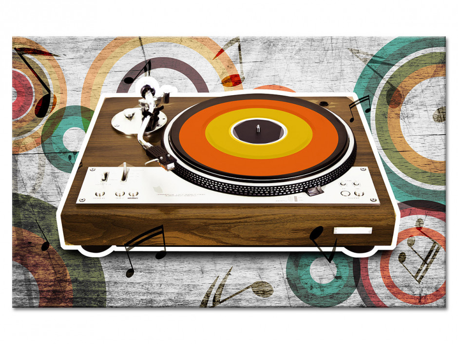 Tableau aluminium TOURNE DISQUE VINTAGE