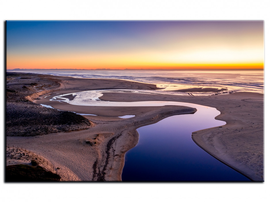 Tableau Aluminium photo paysage coucher de soleil Courant d'Huchet