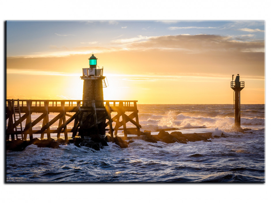 Tableau photo sur Aluminium coucher de soleil Capbreton