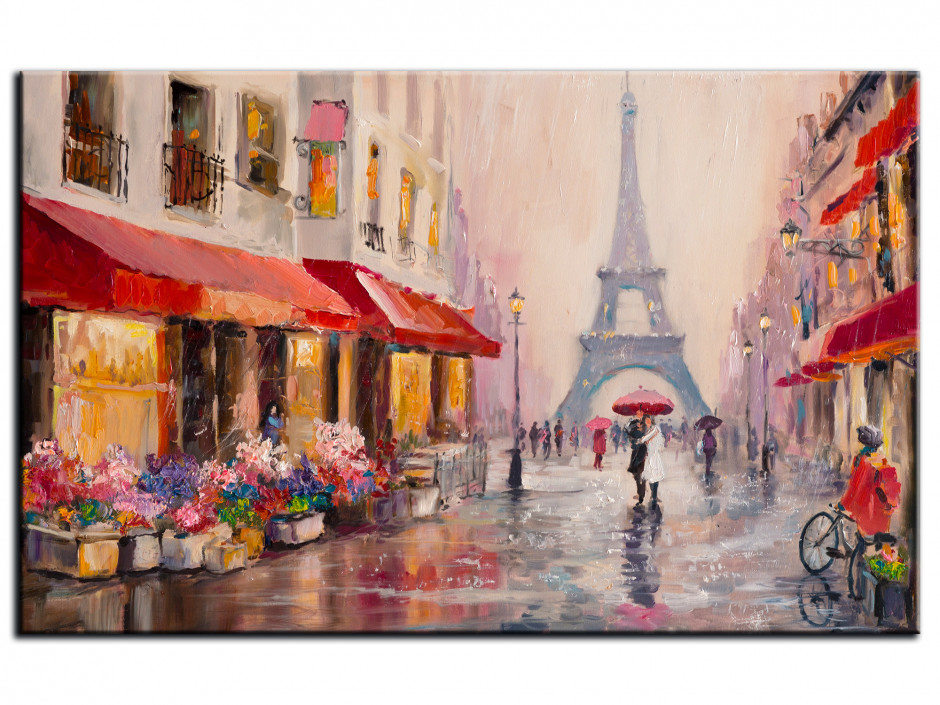 Tableau peinture sur Aluminium Rue de Paris