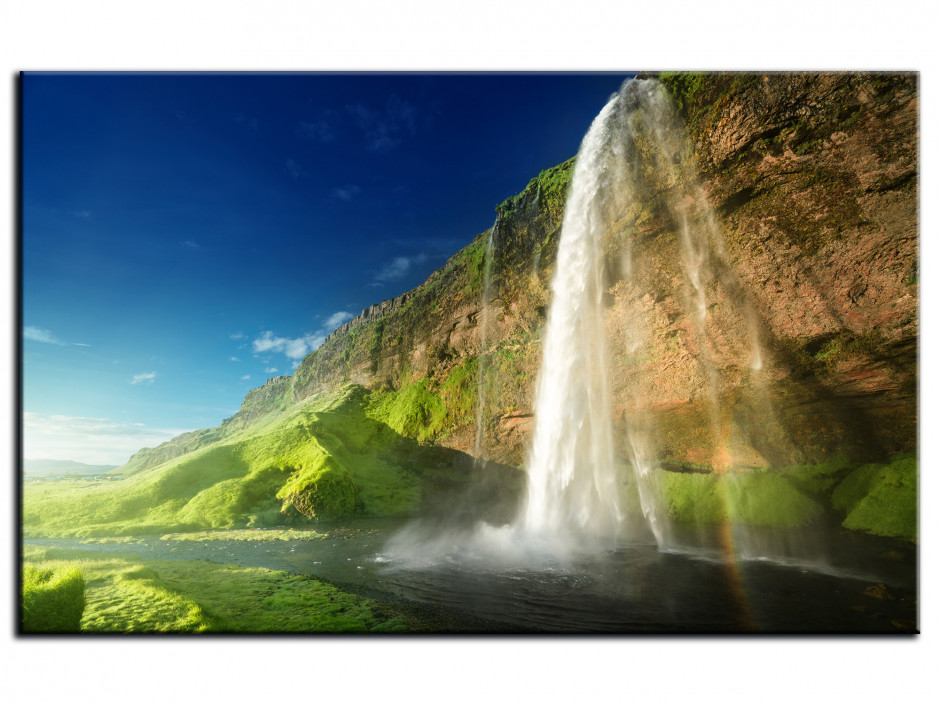 Tableau déco photo Aluminium paysage Cascade de Seljalandsfoss