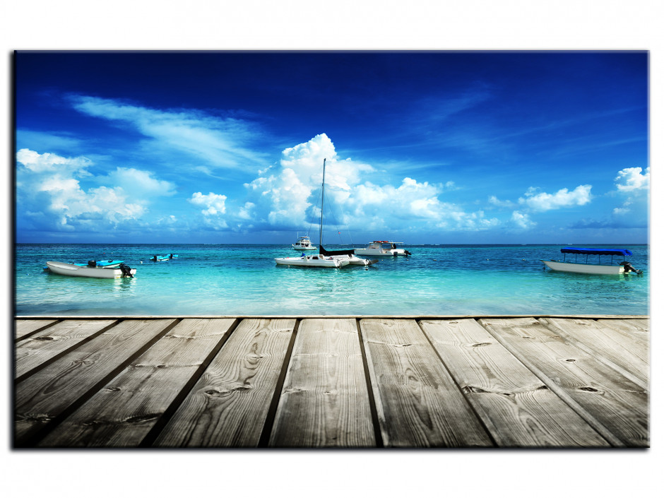 Tableau Aluminium deco BATEAUX SUR LES CARAIBES