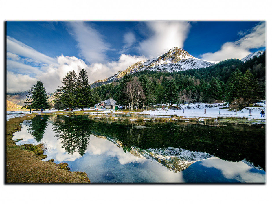 Tableau Aluminium paysage REFLET SUR LE LAC D'ESTAING