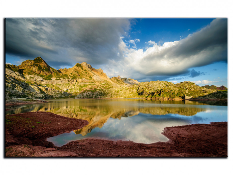 Tableau Aluminium LEVER DE SOLEIL SUR LE LAC D'ESTAENS