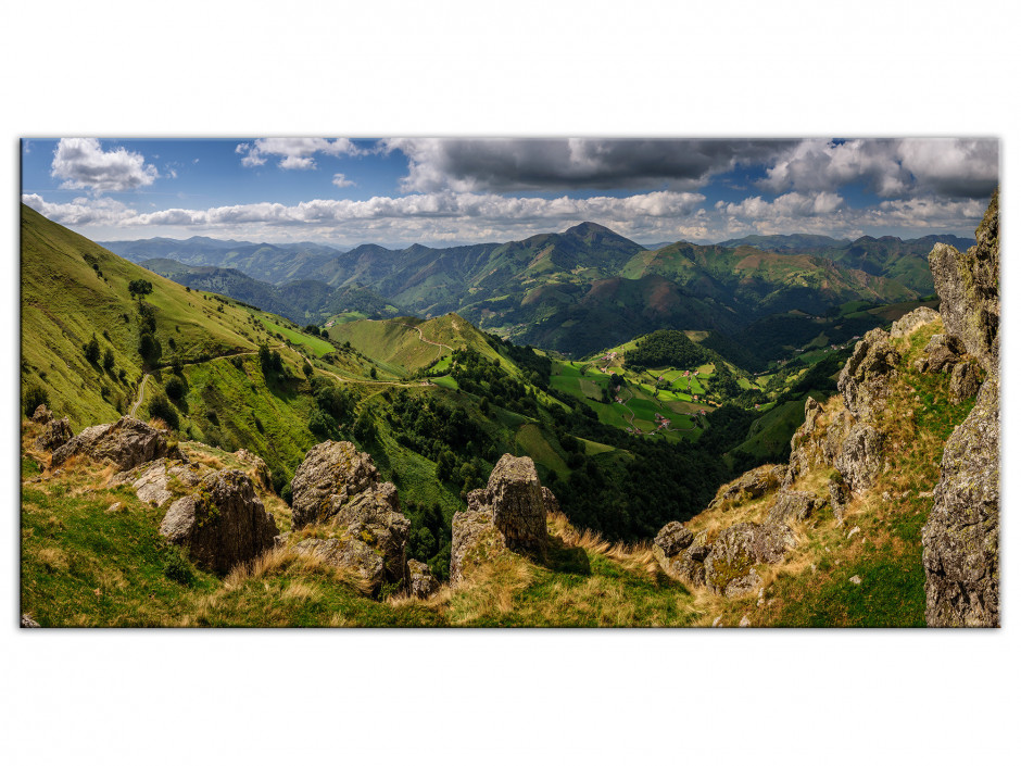 Tableau Aluminium panorama Vallée de Baïgorry