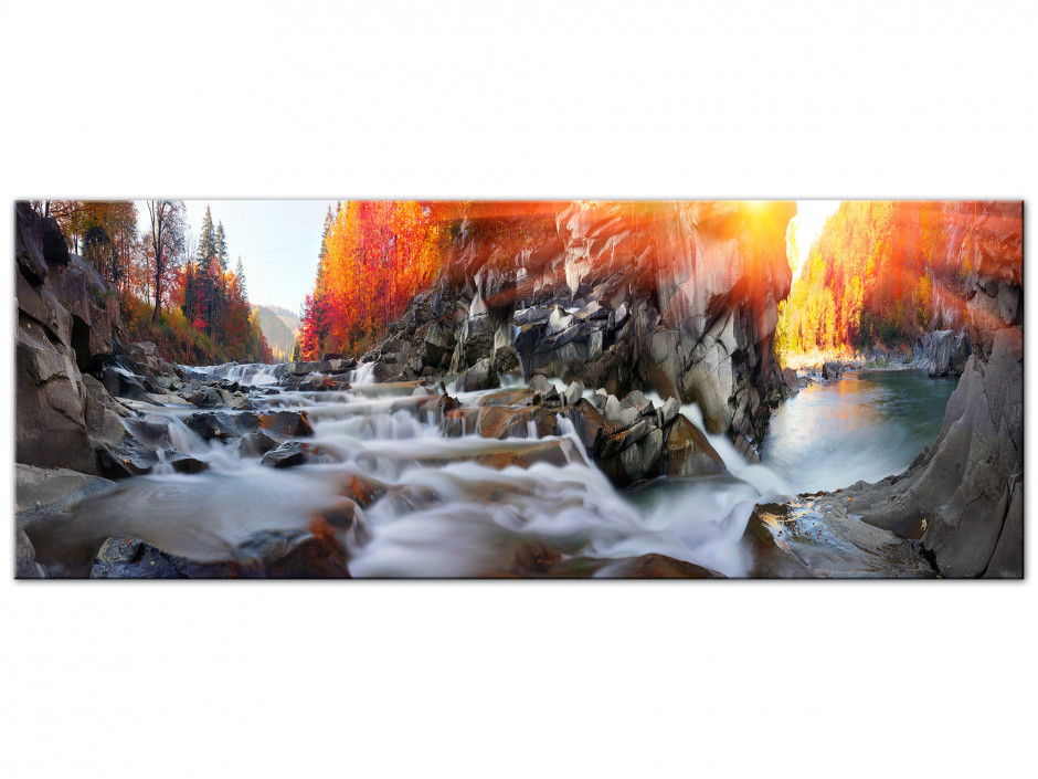 Tableau Aluminium panoramique RIVIERE D'AUTOMNE