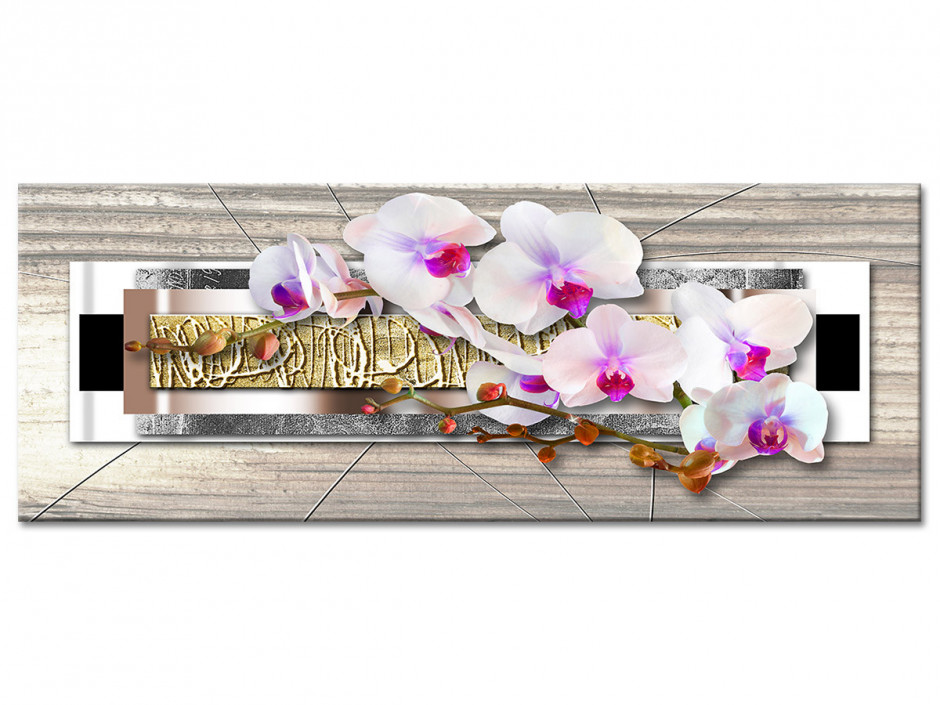 Tableau Aluminium panoramique deco ZEN ORCHIDÉES