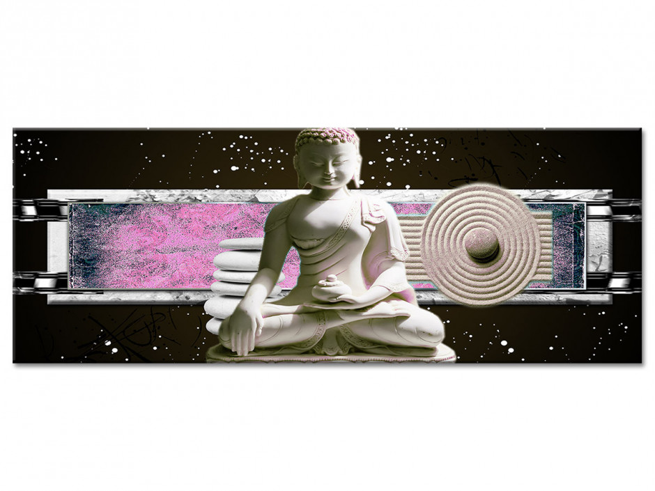 Tableau Aluminium ambiance zen déco BOUDDHA ET FLEURS