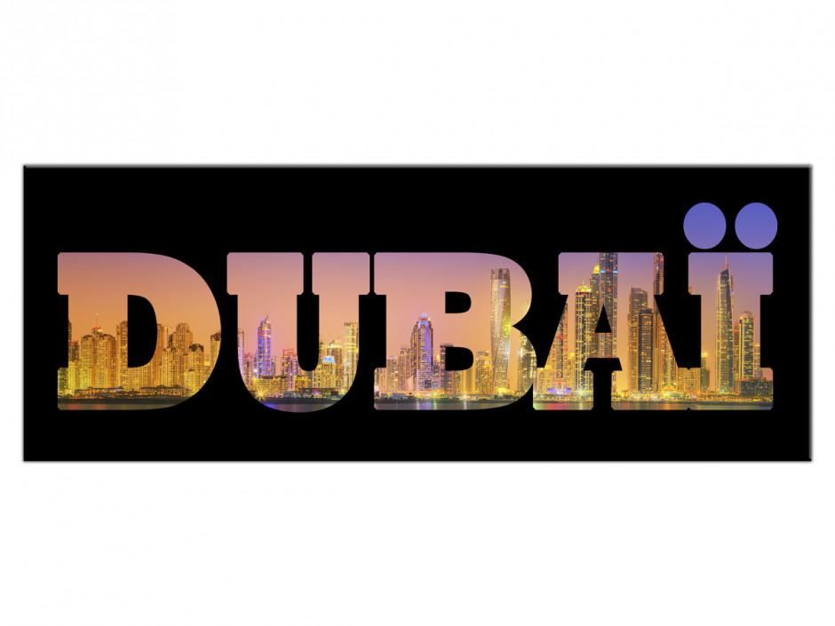 Tableau Aluminium deco lettrage Dubai