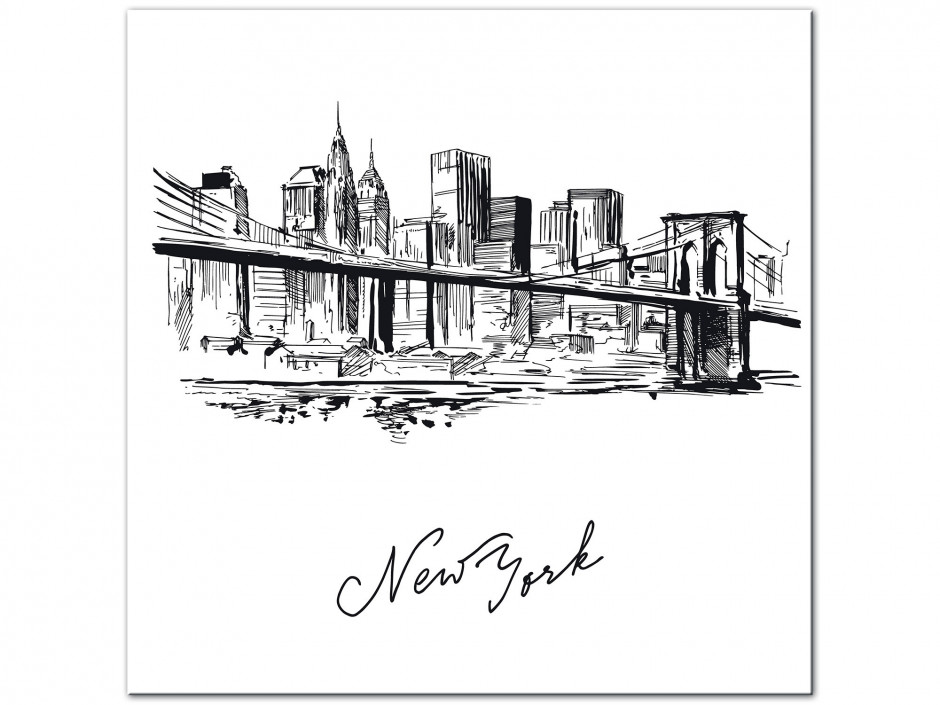 Tableau Aluminium moderne dessin New York