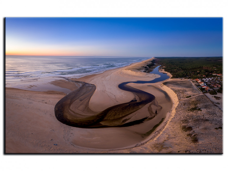 Tableau Aluminium déco murale Courant d'huchet vue du ciel