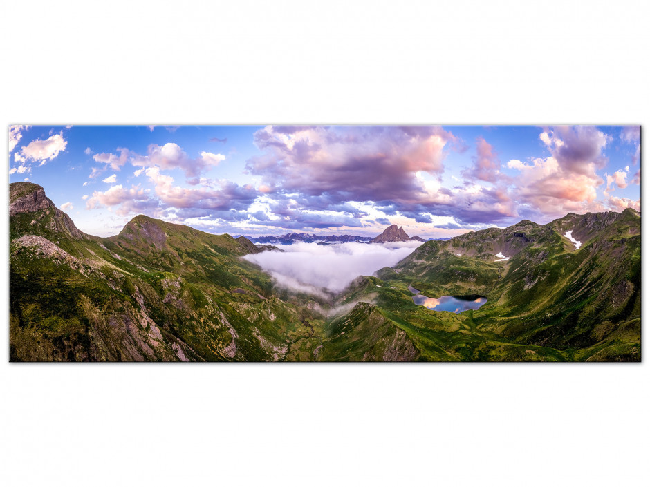 Tableau Aluminium Paysage panorama sur la vallée d'ossau