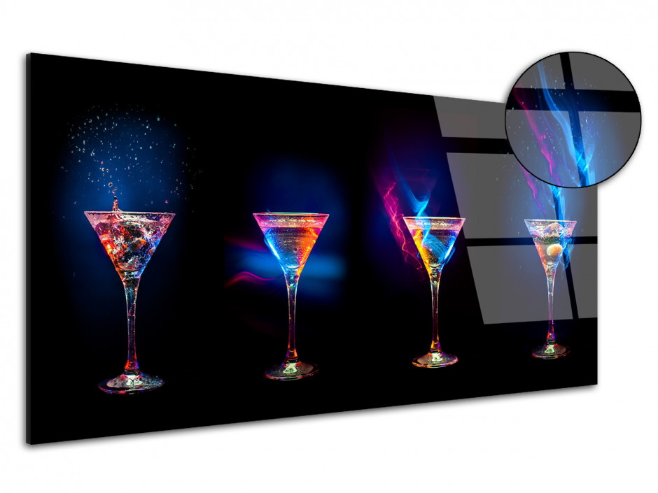 Tableau Plexiglas design moderne Les Verres à Cocktail