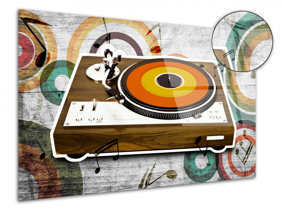 Tableau déco vintage tourne disque pas cher - Impression sur plexiglas