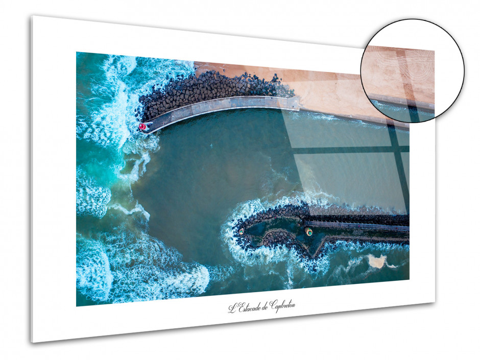 Tableau plexiglas photo Estacade de Capbreton Vue du Ciel