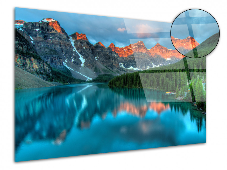 Tableau plexiglas paysage LAC MORAINE