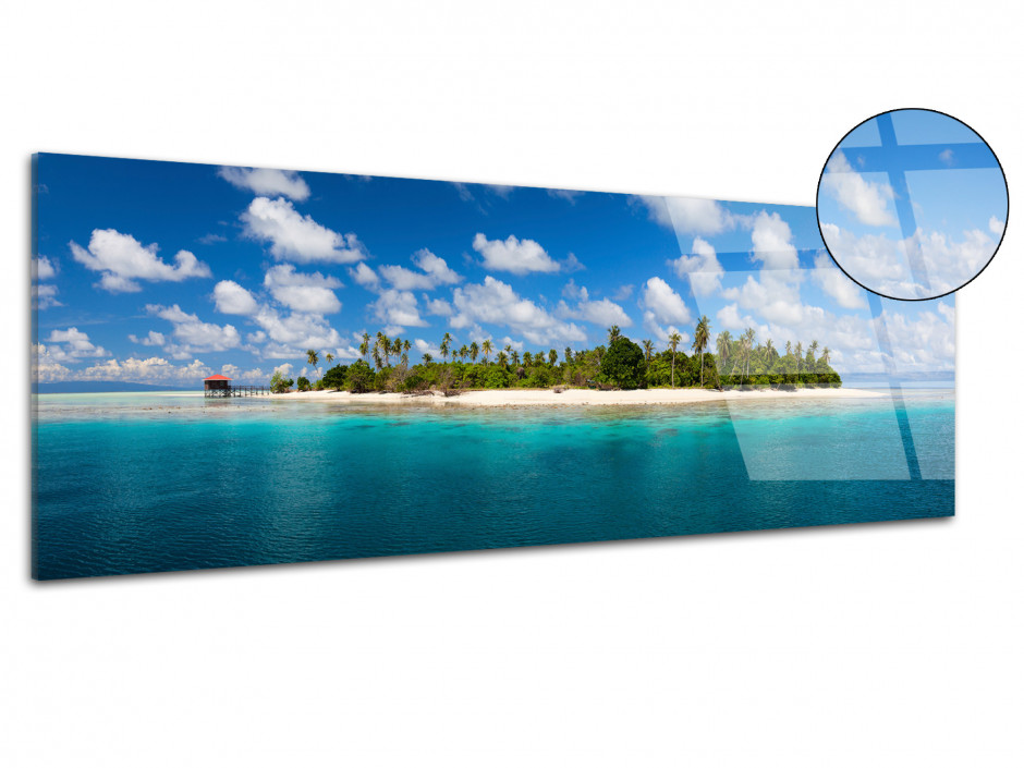 Tableau plexiglas paysage panoramique ILE DESERTE