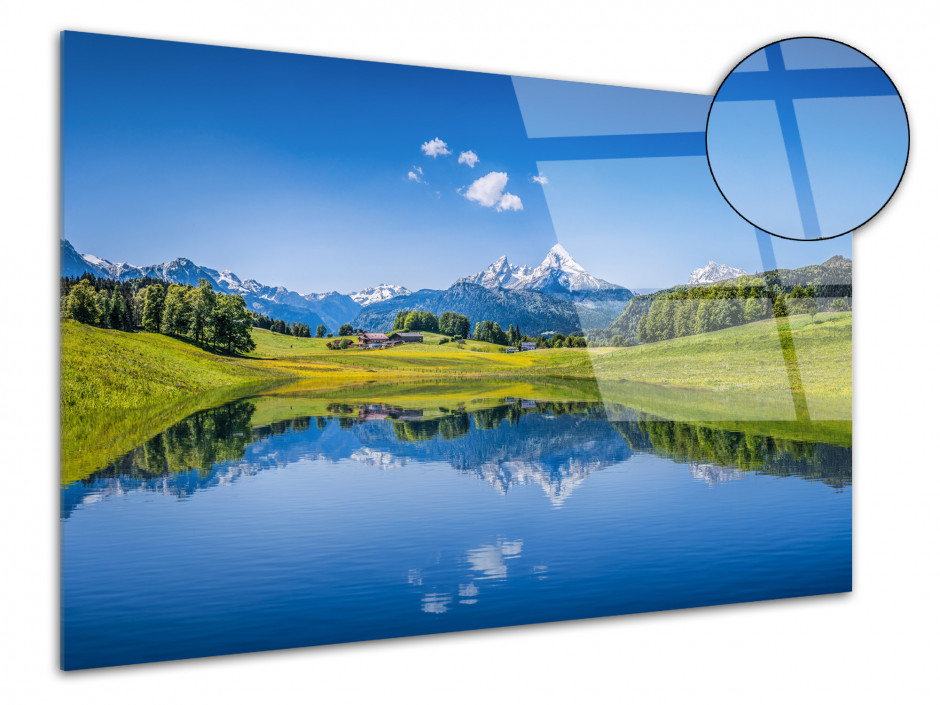 Tableau plexiglas paysage LAC DANS LES ALPES