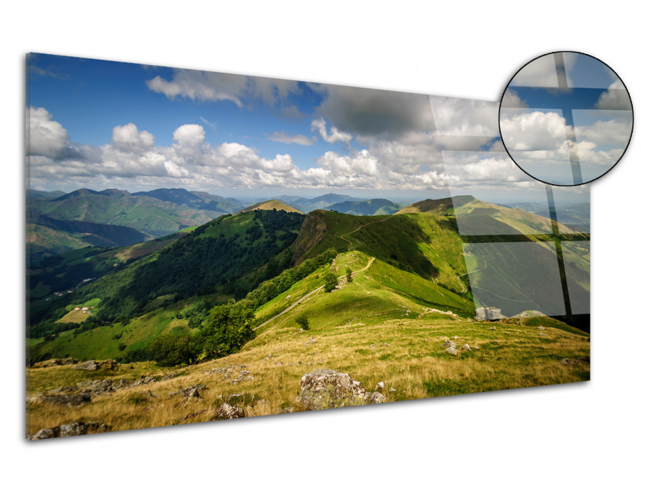 Tableau plexiglas panorama des MONTAGNES BASQUE