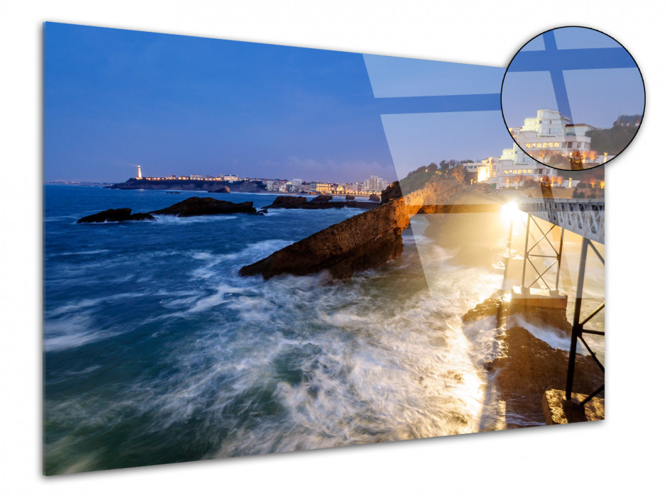 Tableau plexiglas paysage ROCHER DE LA VIERGE BIARRITZ