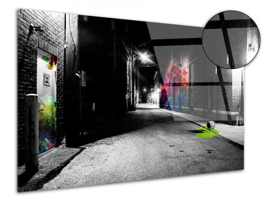 Tableau plexiglas decoratif design Ruelle de nuit