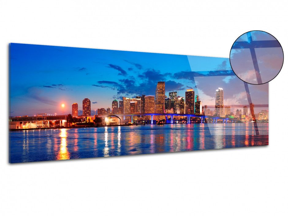 Tableau plexiglas decoratif panoramique sur Miami