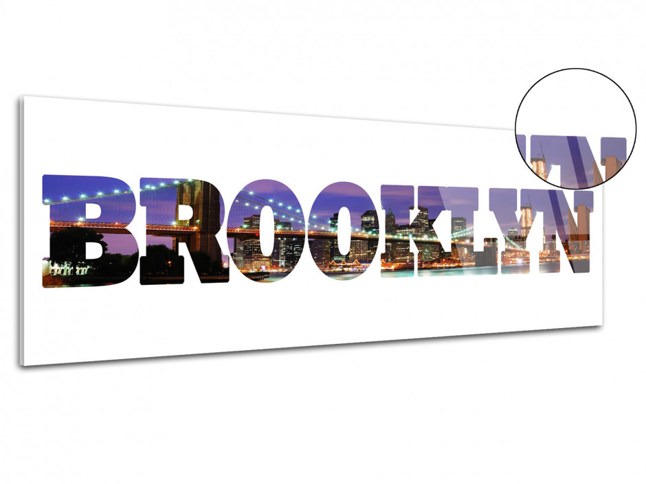 Tableau plexiglas deco lettrage Brooklyn