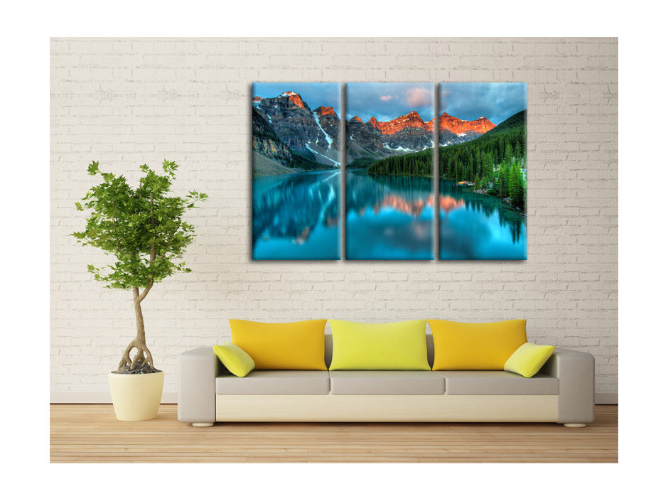 Tableau triptyque paysage de Montagne