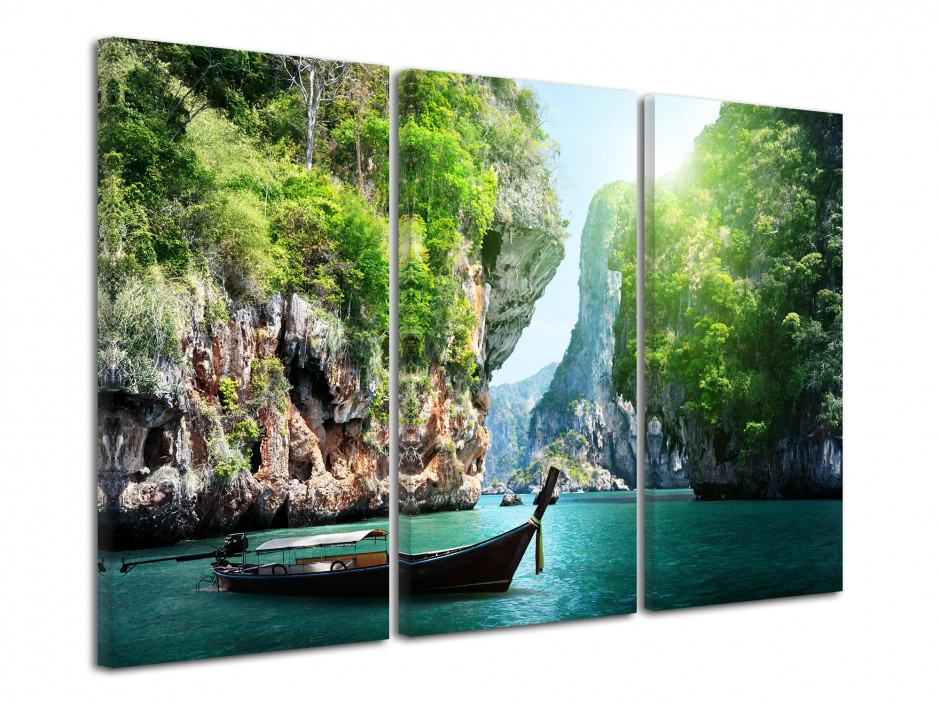 Tableau triptyque paysage de Thailande