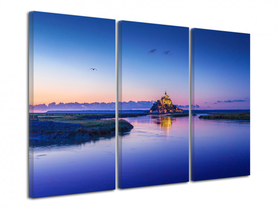 Tableau triptyque paysage Le Mont St Michel