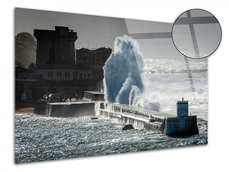 Tableau photo sur plexiglas tempête sur Socoa Pays Basque