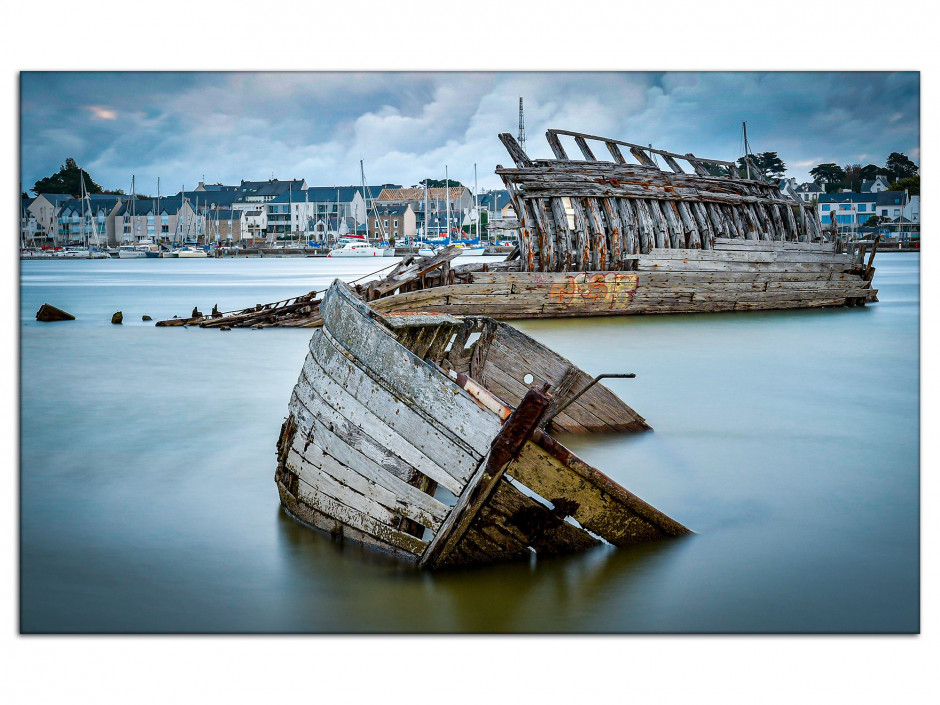 Tableau photo sur aluminium cimetière de bateaux Etel