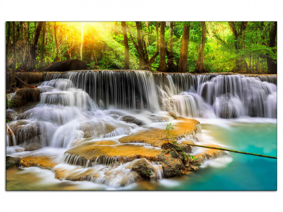 Tableau aluminium déco paysage cascade en forêt